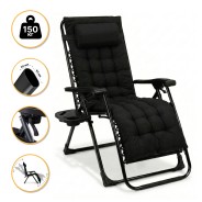 Розкладне крісло шезлонг LEOBRO Zero Gravity Premium Plus Black (LB-ZGC-K2-BLK)