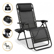 Розкладне крісло шезлонг LEOBRO Zero Gravity Black (LB-ZGC-F1-BLK)
