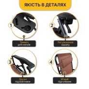 Розкладне крісло шезлонг LEOBRO Zero Gravity Brown (LB-ZGC-F1-BRN)
