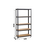 Стелаж LEOBRO Premium Black 150 х 70 х 30 см, 175кг/полиця, 5 полиць (LB-R113)