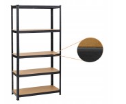 Стелаж LEOBRO Premium Black 180 х 90 х 30 см, 175кг/полиця, 5 полиць (LB-R114)