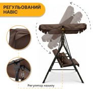 Гойдалка з подушками на 3 особи LEOBRO Brown