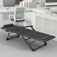 Розкладне крісло ліжко з подушкою LEOBRO Темно-сіре (LB-FCB-G2-BLK)