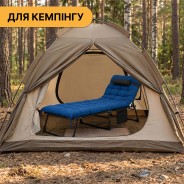Розкладне ліжко (розкладачка) з матрацом і подушкою LEOBRO Blue (LB-FB-A1-BLU)