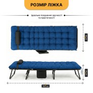 Розкладне ліжко (розкладачка) з матрацом і подушкою LEOBRO Blue (LB-FB-A1-BLU)