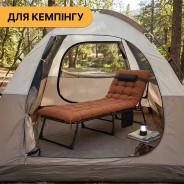 Раскладная кровать (раскладушка) с матрасом и подушкой LEOBRO Brown (LB-FB-A1-BRN)