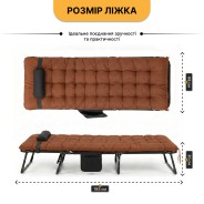 Раскладная кровать (раскладушка) с матрасом и подушкой LEOBRO Brown (LB-FB-A1-BRN)