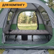 Розкладне ліжко (розкладачка) з матрацом і подушкою LEOBRO Grey (LB-FB-A1-GRY)