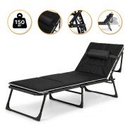 Раскладная кровать (раскладушка) с Mesh-матрасом и подушкой LEOBRO Black (LB-FB-A2-BLK)
