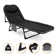 Розкладне ліжко (розкладачка) з вбудованим матрацом LEOBRO Black (LB-FB-M1-BLK)