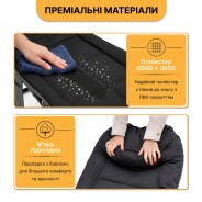 Розкладне ліжко (розкладачка) з вбудованим матрацом LEOBRO Black (LB-FB-M1-BLK)