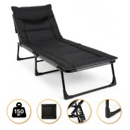 Розкладне ліжко (розкладачка) з вбудованим матрацом LEOBRO Black (LB-FB-S1-BLK)