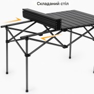 Комплект із 2 шезлонгів і столу 95х55х50 см Zero Gravity LEOBRO (LB-ZGC-F1-DGR-FT-A2)