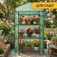 Стелаж-теплиця LEOBRO 125х69х49 см на 3 полиці Green (LB-G116)