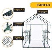 Стелаж-теплиця LEOBRO 143x143x195 см на 8 полиць (LB-G123)