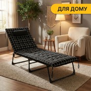 Розкладне ліжко (розкладачка) з оксамитовим матрацом і подушкою LEOBRO (LB-FB-A3-PAT)
