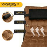 Розкладне ліжко (розкладачка) з оксамитовим матрацом і подушкою LEOBRO Brown (LB-FB-A3-BRN)