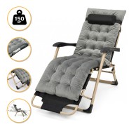 Розкладне крісло ліжко з оксамитовим матрацом LEOBRO Grey (LB-FCB-G5-GRY)
