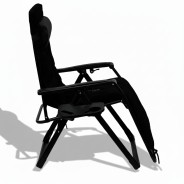 Розкладне крісло шезлонг LEOBRO Zero Gravity Premium Plus Black Velvet (LB-ZGC-K3-BLK)