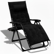 Розкладне крісло шезлонг LEOBRO Zero Gravity Premium Plus Black Velvet (LB-ZGC-K3-BLK)