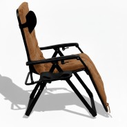 Крісло шезлонг LEOBRO Zero Gravity Premium Plus Brown Velvet (LB-ZGC-K3-BRN)