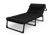 УЦІНКА! Розкладне ліжко (розкладачка) з матрацом і подушкою LEOBRO Black (LB-FB-A1-BLK)