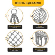 Підвісне плетене крісло-гойдалка LEOBRO Boho XL 80 см Grey (LB-1104)