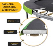 Батут з внутрішньою захисною сіткою 374 см LEOBRO Premium Pro 12FT GREEN (LB-1101)
