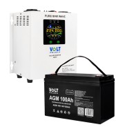 Комплект Гібридний ДБЖ/інвертор Volt Polska SINUS PRO 800 S + Акумулятор Volt Polska 100 Ah 12V