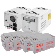 Гібридний ДБЖ/інвертор Volt Polska SINUS PRO 3000 E + 4 Акумуляторb VOLT AGM  DEEP CYCLE 74Ah 12V 