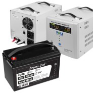Аварійний комплект Volt Polska SINUS PRO 1500 E 12/230V 1050/1500W + Акумулятор AGM Gren Cell 100Ah 12V