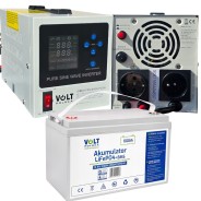 Аварійни комплект живлення Volt Polska SINUS PRO 850 E PLUS 12/230V 500/850W + Акумулятор LiFePo4 12.8V 100 Ah