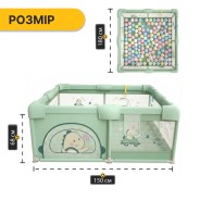 Дитячий манеж LEOBRO "Пригоди динозавра" 150 x 180 см (LB-1004)