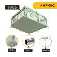 Дитячий манеж LEOBRO "Пригоди динозавра" 180 x 200 см (LB-1009)