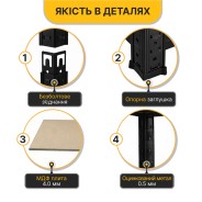 Стелаж LEOBRO Premium Black 200 х 90 х 40 см, 175кг/полиця, 5 полиць (LB-R128)