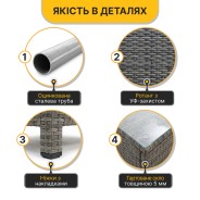 Комплект садовой мебели LEOBRO Lounge Set 3-в-1 (LB-1057)