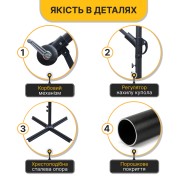 Складной садовый зонт с боковым удлинителем LEOBRO Синий (LB-1082)