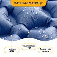 Надувний похідний килимок матрац LEOBRO Air Mat 190 x 60 см Blue (LB-1096)