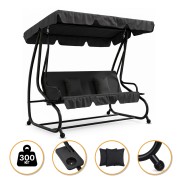 Велика гойдалка з подушками LEOBRO Luxury Black (LB-1041)