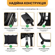 Велика гойдалка з подушками LEOBRO Luxury Black (LB-1041)