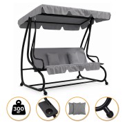 Велика гойдалка з подушками LEOBRO Luxury Grey (LB-1042)