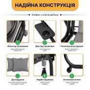 Велика гойдалка з подушками LEOBRO Luxury Grey (LB-1042)