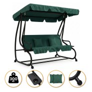 Большие качели с подушками LEOBRO Luxury Green (LB-1043)