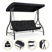 Садовая качель с толстым матрасом LEOBRO Luxury Pro Black (LB-1046)