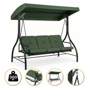 Садова гойдалка з товстим матрацом LEOBRO Luxury Pro Green (LB-1047)