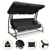 Велика гойдалка з подушками LEOBRO Luxury Plus Black (LB-1049)