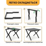 Розкладний туристичний стіл LEOBRO Camp Black M (LB-1066)