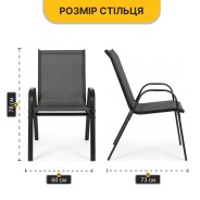 Комплект садових меблів LEOBRO Comfort (Диван, 2 крісла, столик) із підвісною парасолею — Сірий 