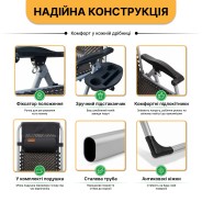 Посилений шезлонг до 150 кг LEOBRO Zero Gravity Premium Brown Rattan (LB-1119)