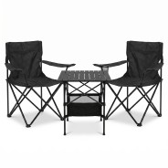 Комплект туристичний - стіл LEOBRO 52x52x50 см та 2 крісла Lite Black